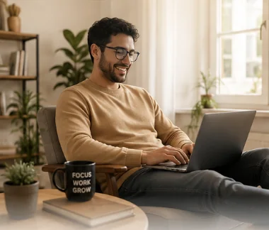 Professional in Argentina working from home for a US company